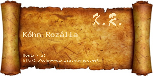 Kóhn Rozália névjegykártya